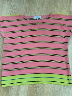 LOFT striped short sleeve blouse